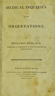 Cover of Medical inquiries and observations by Benjamin Rush