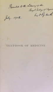 Front cover of A textbook of medicine by Charles Hilton Fagge