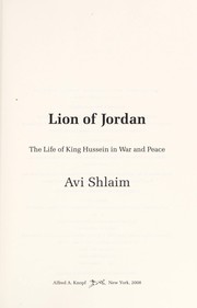 Front cover of Lion of Jordan by Avi Shlaim