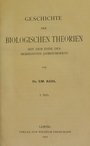 Cover of Geschichte der biologischen Theorien by Emanuel Rádl
