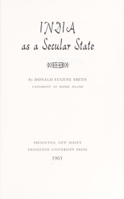 Cover of India as a secular state by Donald Eugene Smith