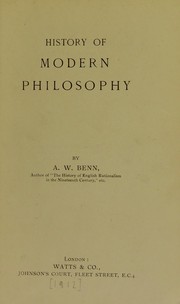 Front cover of History of ancient philosophy by Alfred William Benn