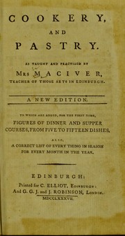 Cover of Cookery and pastry by Susanna Maciver
