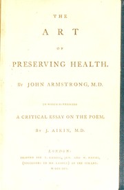 Front cover of The art of preserving health by John Armstrong