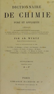 Cover of Dictionnaire de chimie pure et appliqu©♭e by Ad Wurtz