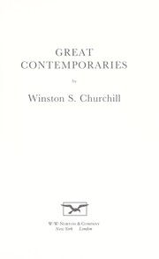 Cover of Great contemporaries by Winston S. Churchill