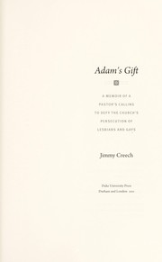 Cover of Adam's gift by Jimmy Creech
