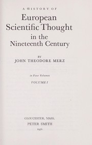 Front cover of History of European Thought in the Nineteenth Century by John Merz