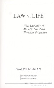 Cover of Law v. life by Walt Bachman