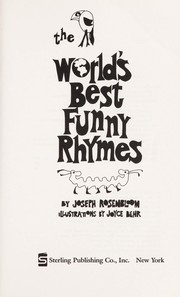 Front cover of The world's best funny rhymes by Joseph Rosenbloom