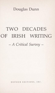 Front cover of Two decades of Irish writing by Douglas Dunn