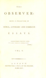 Cover of The observer by Richard Cumberland