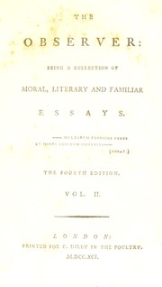 Cover of The observer by Richard Cumberland