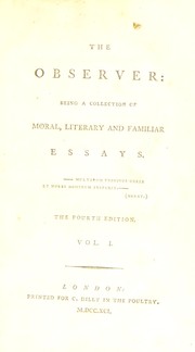 Cover of The observer by Richard Cumberland