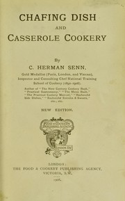 Front cover of Chafing dish and casserole cookery by Charles Herman Senn