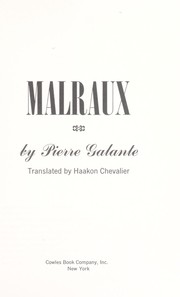Cover of Malraux by Pierre Galante