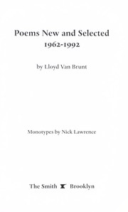 Front cover of Poems new and selected, 1962-1992 by H. L. Van Brunt
