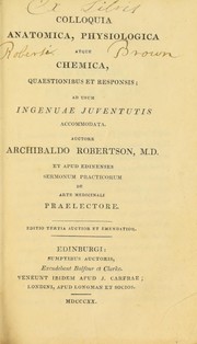 Front cover of Colloquia anatomica, physiologica atque chemica, quaestionibus et responsis by Archibald Robertson