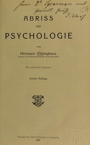 Cover of Abriss der psychologie by Hermann Ebbinghaus