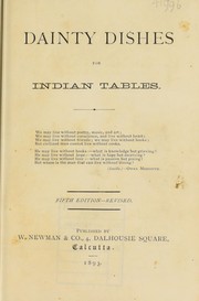Front cover of Dainty dishes for Indian tables by W. Newman