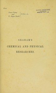 Front cover of Chemical and physical researches by Graham, Thomas
