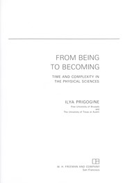 Front cover of From being to becoming by Ilya Prigogine