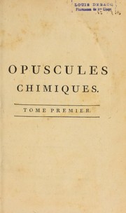 Cover of Opuscules chimiques by Pierre Bayen
