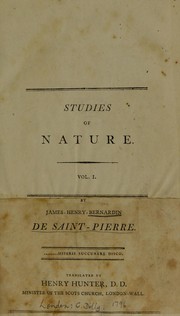 Cover of Studies of nature by Bernardin de Saint-Pierre