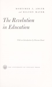 Front cover of The revolution in education by Mortimer J. Adler