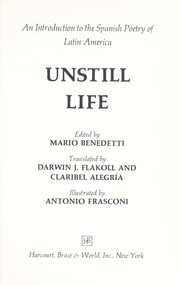 Front cover of Unstill life by Mario Benedetti
