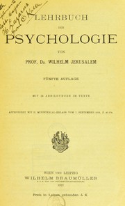 Cover of Lehrbuch der Psychologie by Wilhelm Jerusalem