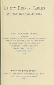 Front cover of Dainty dinner tables by Praga, Alfred Mrs.