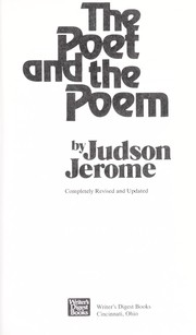 Front cover of The poet and the poem by Judson Jerome