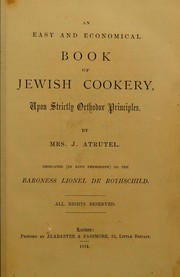 Front cover of An easy and economical book of Jewish cookery by Estella Atrutel