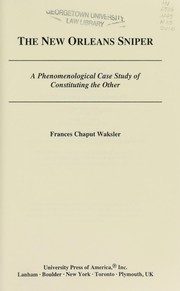 Front cover of The New Orleans sniper by Frances Chaput Waksler