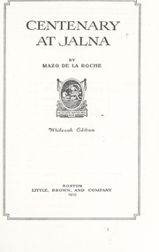 Cover of Centenary at Jalna by Mazo de la Roche