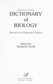 Cover of The Facts on File dictionary of biology by Elizabeth Tootill