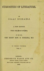 Cover of Curiosities of literature by Isaac Disraeli