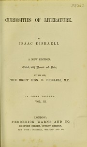 Cover of Curiosities of literature by Isaac Disraeli
