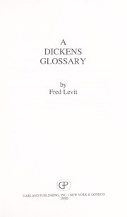 Cover of A Dickens glossary by Fred Levit