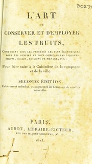 Front cover of L' art de conserver et d'employer les fruits by Pierre Quentin