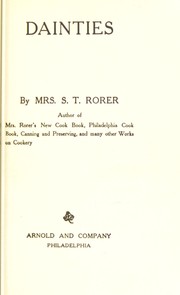 Cover of Dainties by Sarah Tyson Heston Rorer