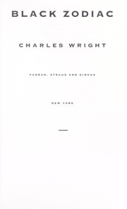 Cover of Black Zodiac by Charles Wright