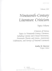 Front cover of Nineteenth-century literature criticism by Unknown