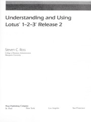 Cover of Understanding and using Lotus 1-2-3 by Steven C. Ross