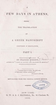 Cover of A few days in Athens by Frances Wright