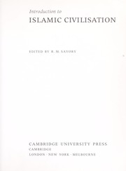 Front cover of Introduction to Islamic civilisation by R. M. Savory