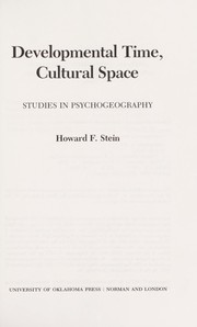 Cover of Developmental time, cultural space by Howard F. Stein