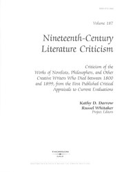 Front cover of Nineteenth-Century literature criticism by Unknown