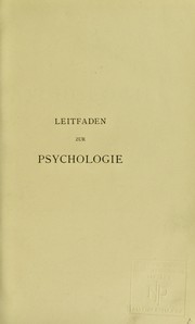 Front cover of Leitfaden der Psychologie by Theodor Lipps